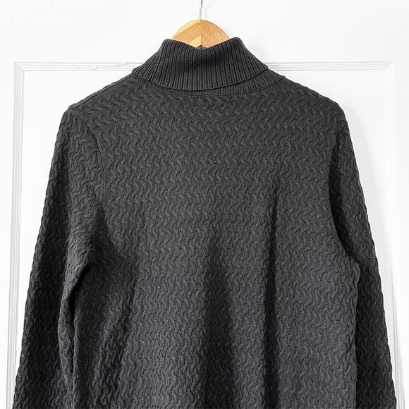 Land's End - Black Cotton Turtleneck Sweater - Picture 3 of 4